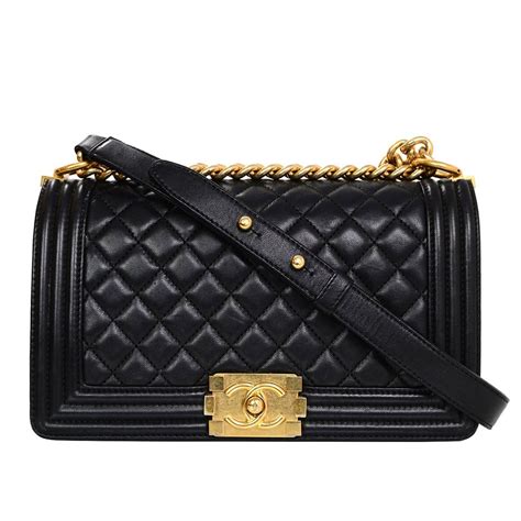 chanel black medium boy bag.